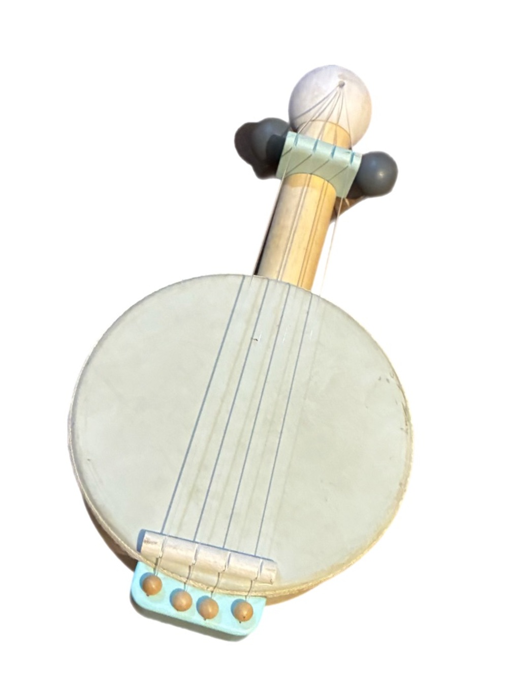 Plan Toys Banjolele Wooden Kids PBK Banjo Toy Cream/Blue Classic Pretend Play